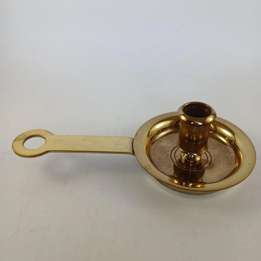 Vintage Baldwin Brass Skillet Chamberstick Candlestick‎ 8